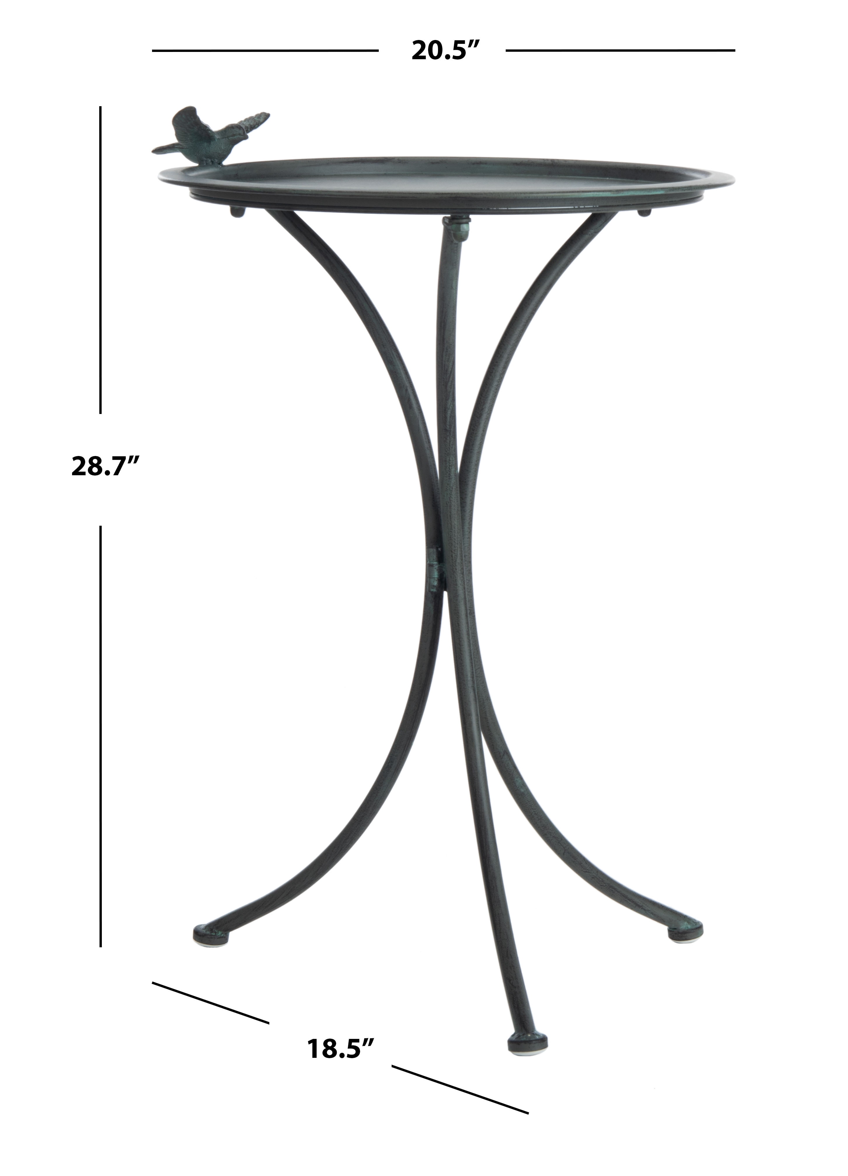 SAFAVIEH Kensi Solid Rustic Outdoor Patio Bird Bath, Antique Grey