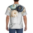 thumbnail image 3 of Qekee Pumpkin And White Marble Classic Fit T-Shirt Men's Shirt Men's Tight Short Sleeves for Exercise, Running, Mountaineering - Pumpkin And White Marble, 3 of 9