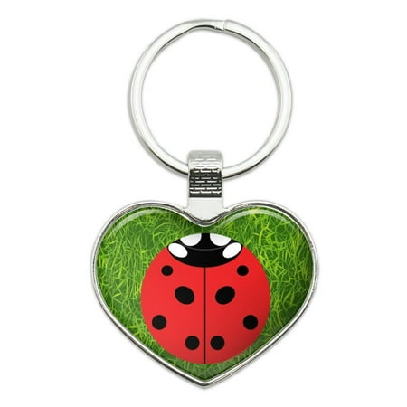 - Lady Bug Ladybug Insect Heart Love Metal Keychain Key Chain Ring