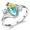 Silver, variant on YYKihy Elegant Geometric Lady's Ring With Green And Zircon Accents