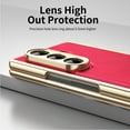 thumbnail image 5 of ELEHOLD Rugged Flip Case for Samsung Galaxy Z Fold 5 with Screen Protector, Luxury Gold Plating Slim Fit Lightweight Non-Slip Shock-Absorbent Anti-Scratch Case ,Red, 5 of 9