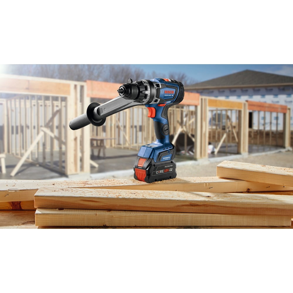 Restored Bosch GSB18V-1330CB14-RT 18V PROFACTOR Brushless Lithium-Ion 1/2 in. Cordless Connected-Ready Hammer Drill Driver Kit (8 Ah) (Refurbished)