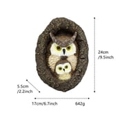Wadada Owl Mom and Owlet Tree Hugger, Outdoor Garden Sculpture Tree Faces, Owl Bird Garden Resin Statue, Tree Peeker Ornament, Durable & Waterproof,Decor Gardening Presents for Housewarming Birthday