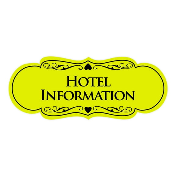 Signs ByLITA Designer Hotel Information Sign (Yellow / Black) - Large