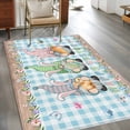 thumbnail image 2 of Easter Area Rugs 3'x5', Washable Small Throw Rugs for Living Room Bedroom, Spring Gnomes Bunny Eggs Flowers Blue Checkered Indoor Outdoor Rug Non-Slip Low Pile Carpet Runner Reversible Floor Mats, 2 of 8