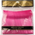 thumbnail image 3 of JAM Paper Disposable Plastic Spoons Party Pack, Fuchsia Pink, 48/Box, 3 of 4
