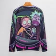 thumbnail image 3 of Rick And Morty Sweater Long Sleeve Round Neck Pullover Jumper Fall Winter Clothes Print Tops Blouse XL, 3 of 6