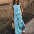 thumbnail image 2 of Leutsin Robe d'Été Décontractée pour Femme Grande Taille Robe d'Été Aguichant pour Femme Sans Manches à Col Rond avec Fente, 2 of 5