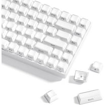 113 PBT Keycaps, Jelly Keycaps for Mechanical Keyboard, Side Printed Elegant Crystal Key Caps White (Doubleshot, MX, 100%, 75%, 65%, 60% Fit All, OEM)