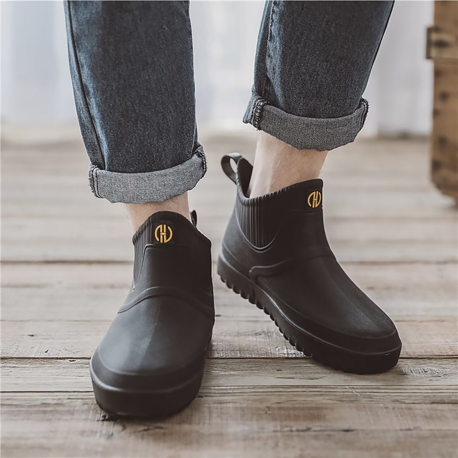 Mens Ankle Wellies Short Wellington Boots Mens Men's Play Short