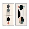 thumbnail image 2 of Designart "Retro Minimalist Moon Harmony Lovely Rhythms V" Transitional Framed Wall Art Set Of 2 - Abstract Gold Gallery Wall Frame Set For Home Decor, 2 of 6
