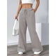 thumbnail image 5 of Pantalones de Salón A Rayas de Pierna para Mujer, Cintura Elástica y Bolsillos Marrón XL, 5 of 9
