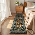 thumbnail image 4 of Lahome Decor 2'x6' Butterfly Kitchen Rug,2x6ft Runner Rugs for Hallways, Non-Slip Washable Rugs Stain Resistant Boho Floral Runner Low-Pile Runner Rug Rubber Backing for ‎Bathroom Bedroom,Black, 4 of 10