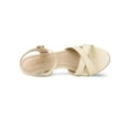 thumbnail image 4 of BLISSFUL STEP Women's Shoes Kitten Heel Open Toe Cross Straps Adjustable Ankle Strap Sandals Beige 8.5, 4 of 8