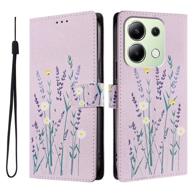 FOXDOCK Funda Tipo Cartera para Xiaomi Redmi Note 13 4G con Soporte y Correa – Diseño de Patrones Lindos