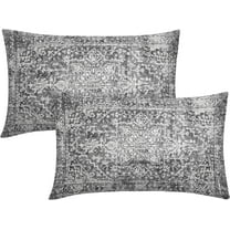 Black Gray Grey Boho Lumbar Pillow Covers 12x20 Inch Bohemian Carpet Ethnic Decorative Rectangle Pillow Cases Beige Tan Gray Floral Cushion Covers Farmhouse Home Decor For Sofa Couch Outdoor Set of 2