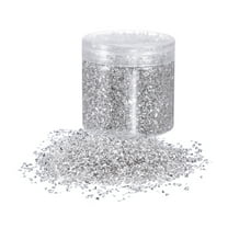 Uxcell 305g Crushed Glass Chips 3-6mm Irregular Broken Sprinkles Chunky Glass for Crafts DIY Vase Filler, Silver Tone