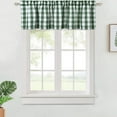 thumbnail image 1 of GlowSol Kitchen Curtain Valances Farmhouse Buffalo Plaid Blackout Rod Pocket Cafe Curtain Valance, Sage White, 56"W x 15"L, 1 of 6