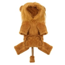 SEWCHICS Plush Lion Dog Costume Pet Clothing Soft Warm Outfit for Small to Medium Dogs 1 Piece