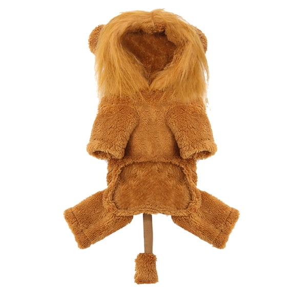 SEWCHICS Plush Lion Dog Costume Pet Clothing Soft Warm Outfit for Small to Medium Dogs 1 Piece