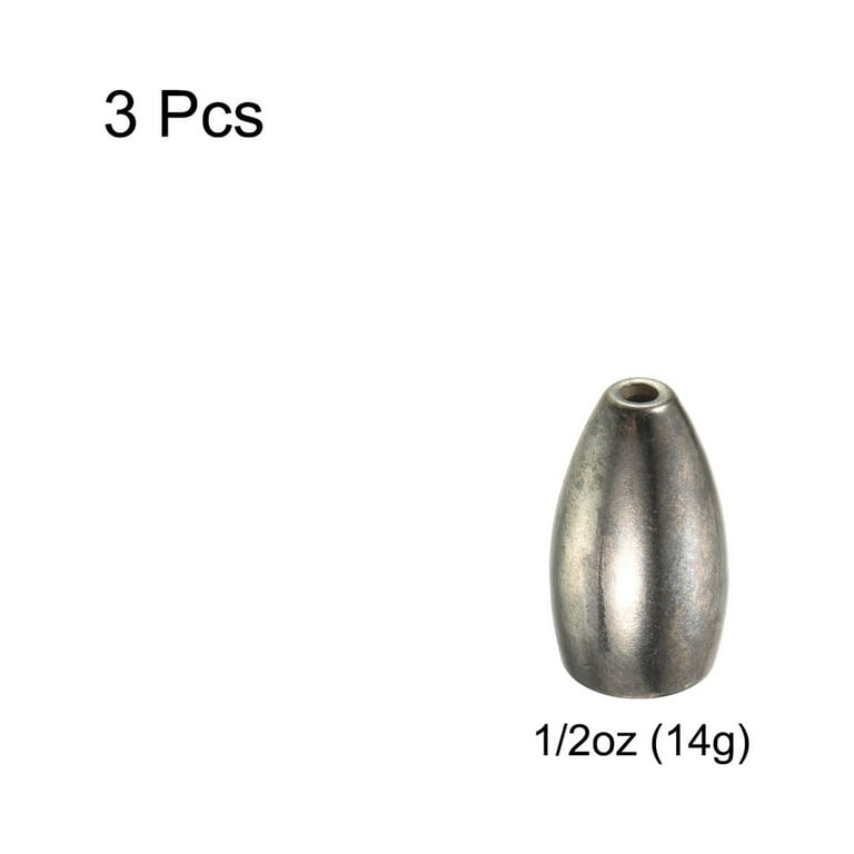 Uxcell 1/2oz Tungsten Fishing Weights Bait Sinkers for Bass Fishing, Silver  Tone 3 Pack 