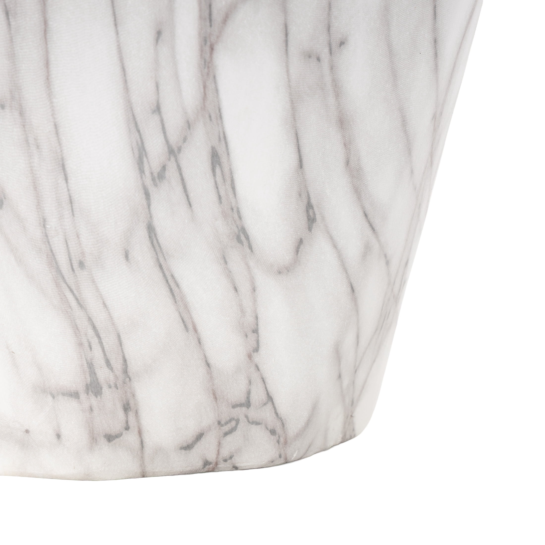 DecMode 12" Faux Marble White Ceramic Vase