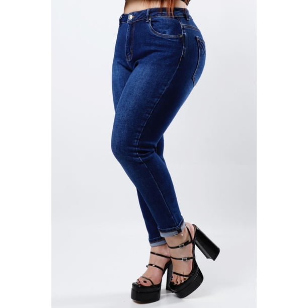 Jeans skinny con strech /Tallas Extras, 965 (Mezclilla Dark) azul oscuro 44