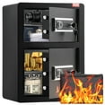 thumbnail image 1 of VEVOR Double Door 3.5 cu.ft Safe Box with Key Lock Password Fireproof Bag Black, 1 of 9