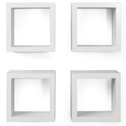 Square Wood Shelves, White (Set of 4)