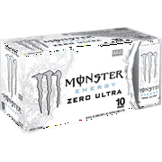 Monster Energy Zero Ultra, Sugar Free Energy Drink, 16 fl oz, 10 Pack
