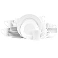 thumbnail image 1 of Stone Lain Ensemble de Vaisselle Ronde en Porcelaine Embossée Eddy, Service de 32 Pièces pour 8, Blanc, 1 of 5