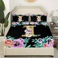 thumbnail image 3 of Erosebridal Initial A to Z Letter Sheet Set Full, Monogrammed I Full Sheet Sets, Chic Flower Bedding Sets Full Size, Super Cozy Room Decoration, 4-Piece, 3 of 7