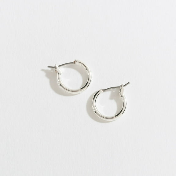 Women's Small Silver Click Hoop Ear Sense Earrings by Howard's
