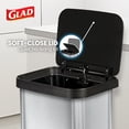 thumbnail image 4 of Open Box Glad Step Trash Can, Soft Close Lid Bin w/Odor Protection, 20 Gal, 4 of 12