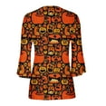 thumbnail image 5 of zanvin Womens tops Liquidation Halloween Imprimé Manches 3/4 Col Rond T-Shirts Basique, Orange, m, 5 of 5