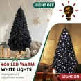 thumbnail image 2 of UBesGoo 7.5ft Black Pre-lit Christmas Tree, Hinged Artificial Pine with 1350 Tips, 400 LEDs & Remote Control, 2 of 11