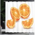 thumbnail image 4 of Ambesonne Nature Shower Curtain, Citrus Orange Tangerine Art, 69"Wx84"L, Marigold and White, 4 of 5