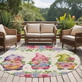 thumbnail image 4 of Spring Gnomes Round Area Rug 6Ft Washable Circle Rugs for Bathroom Office, Vintage Botanical Blossom Rose Leaves Non-Slip Carpet Floor Mats Indoor Outdoor Carpet Runner Aesthetic Home Decor, 4 of 8