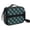 Blue and Black, variant on Yellow and Black Checkered Pattern Insulated Lunch Bag with Shoulder Strap and Bottle Holder,Bento School Lunch Bag Box,11x9.5x3.5 Inches