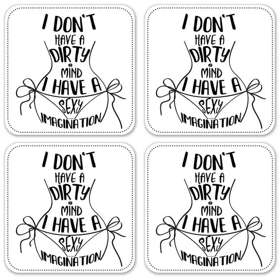 Vinyl Drink Coasters - Set of 4 - Sexy Imagination