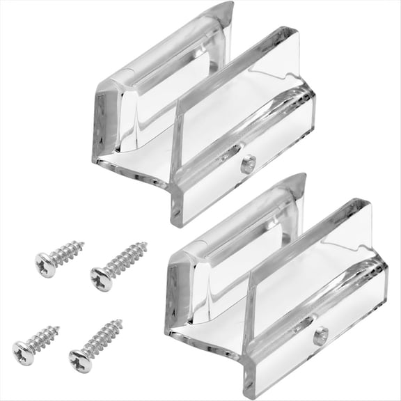 Rollbacks & More Sliding Shower Door Bottom Guide for (Top Hung) Guide, 3/8 in Channels(2 Pack)