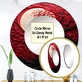 thumbnail image 3 of Designart "Radiant Ruby Red Moon" Moon Red Large Round Mirror - Round Bedroom Mirror Wall Decor - Global Round Printed Mirror - 23" x 23", 3 of 6