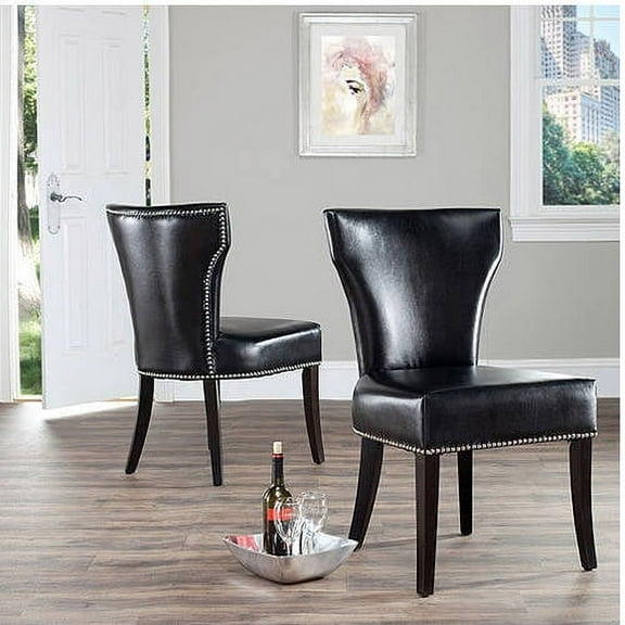 SAFAVIEH Jappic Glam Upholstered Curved Side Chair, Set of 2