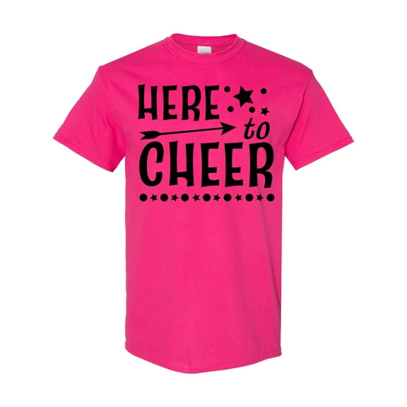 Inktastic Here to Cheer Cheerleading with Arrow and Stars T-Shirt