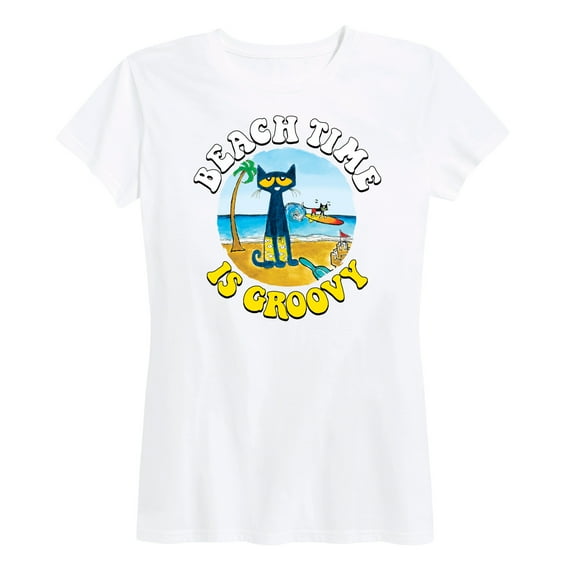 Pete The Cat - Beach Time Is Groovy - Women's Short Sleeve Graphic T-Shirt