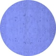 thumbnail image 1 of Ahgly Company Machine Washable Indoor Round Oriental Blue Traditional Area Rugs, 5' Round, 1 of 4