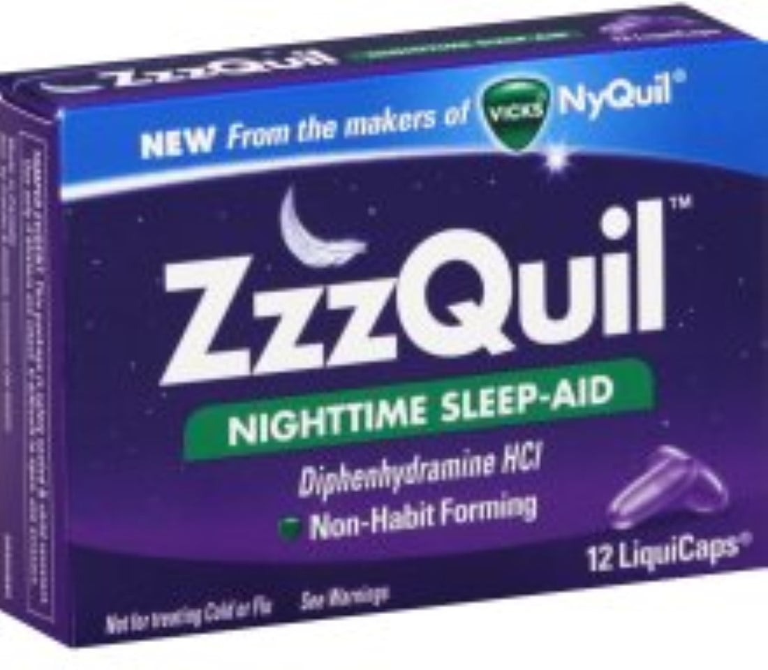 Vicks Zzzquil Nighttime Sleep Aid Liquicaps, 12 Ct, 2-Pack
