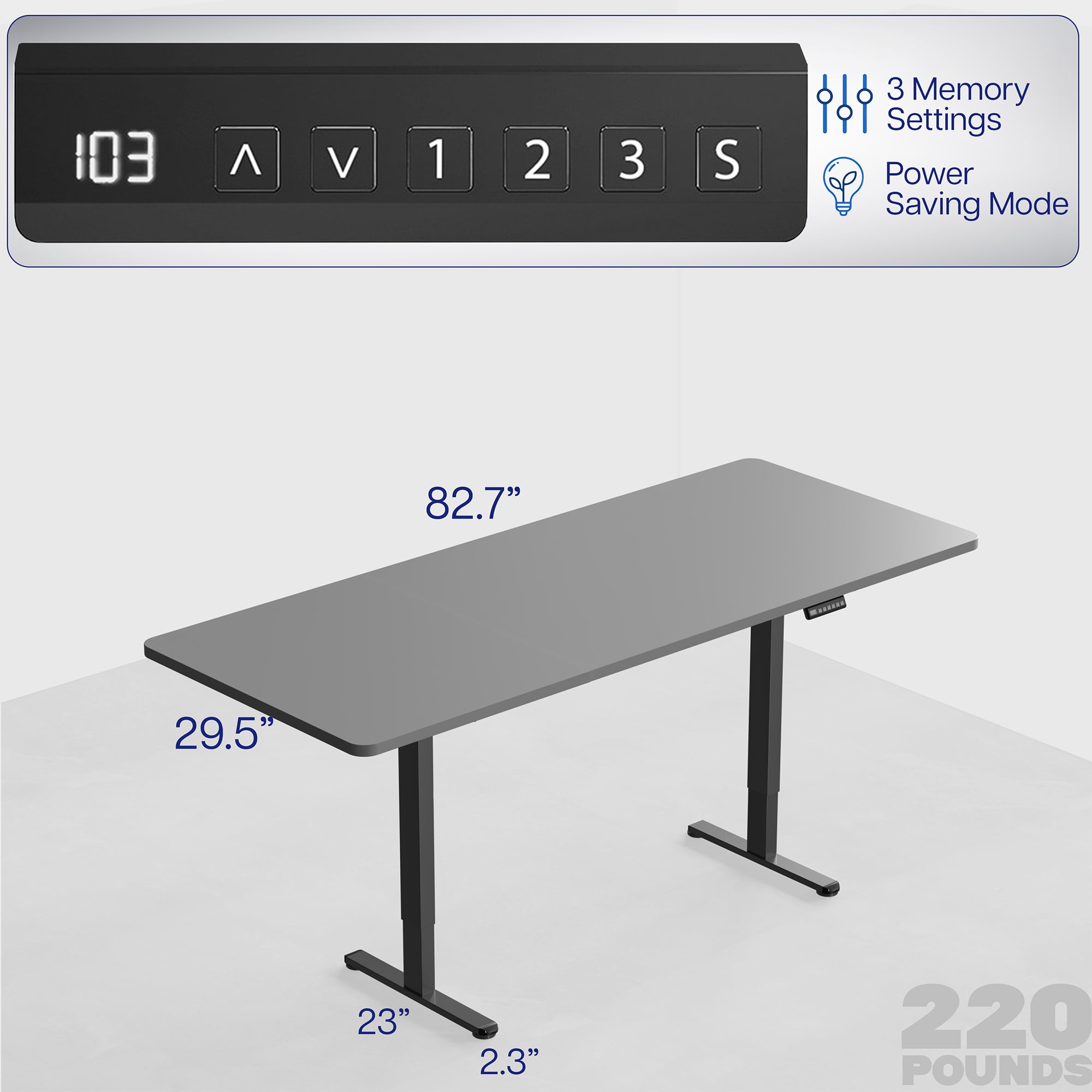VIVO Electric Dual Motor 83” x 30” Standing Desk, Black Top, Black Frame