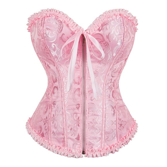 KOKOPARK Lingerie for Women Overbust Shapewear Tummy Control Push Up Vintage Women's Bustiers & Corsets Trendy Queen Corset Top Pink