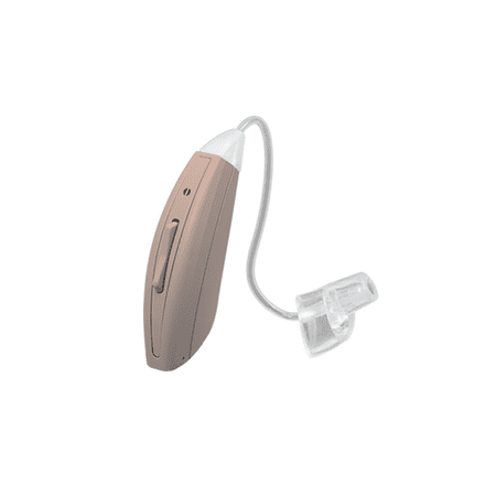 RxEars Rx7 | Bluetooth Adjustable Behind The Ear Hearing Aid | Bluetooth Water Resistant Hearing Aid Device | Available in Beige and Gray | Right, Left or Pair (Beige, Right)